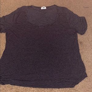 Black and white striped blouse